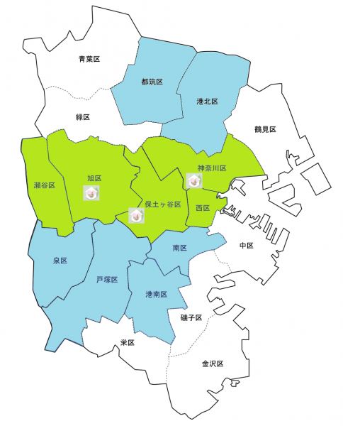 横浜市内エリアマップ